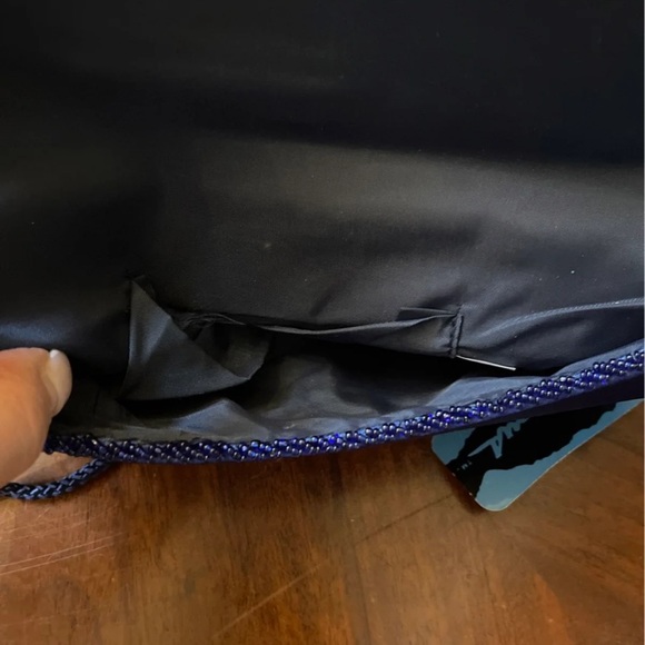 Blue Sequined Prom Wedding Bag NWT - Picture 4 of 5